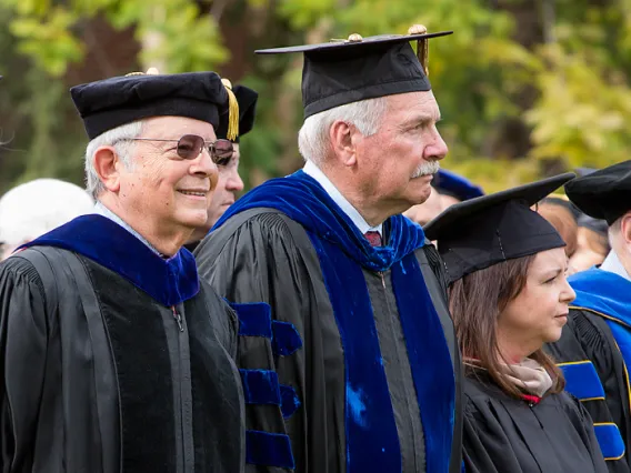 Photo of past University presidents during President Robbins' installation